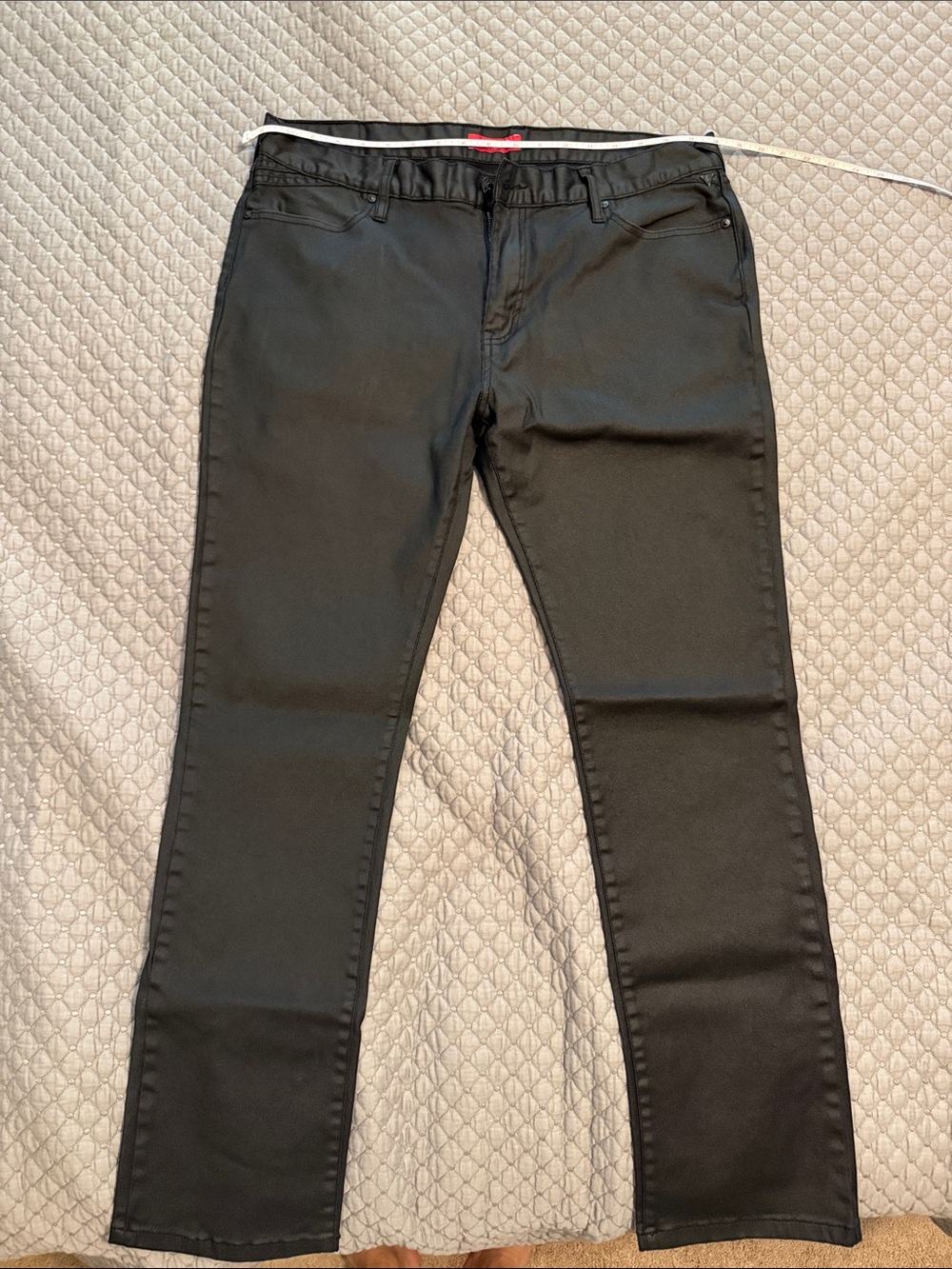 Guess Black Men's waxed/coated Slim Jeans 36x32